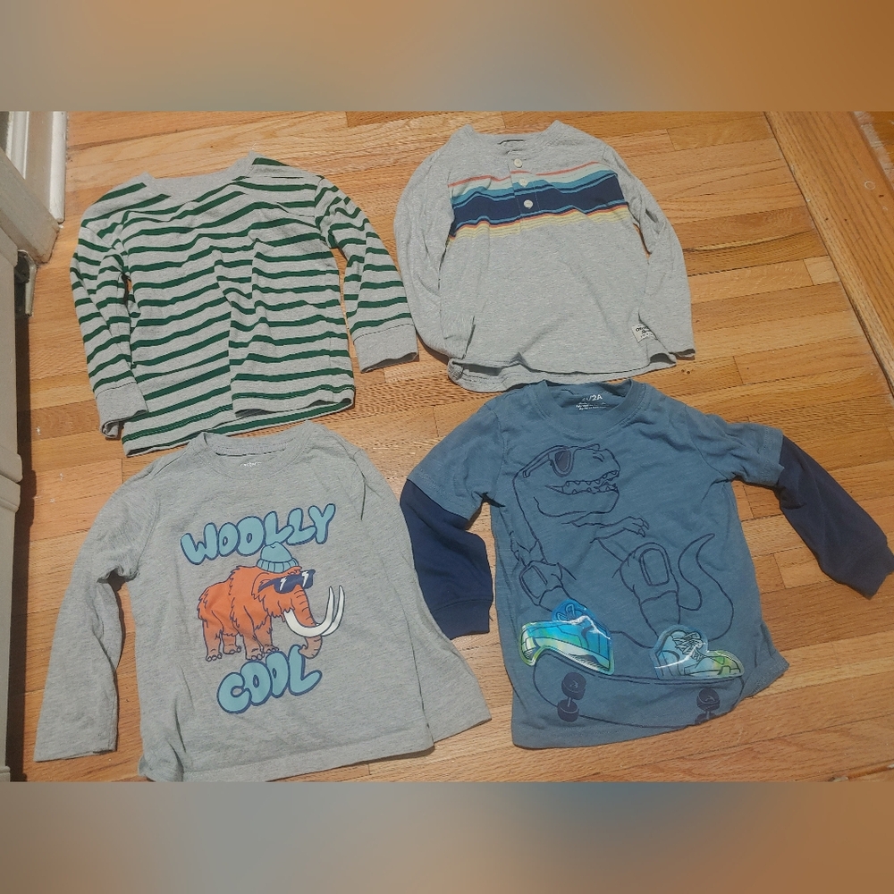 Carters Kids Long Sleeve Graphic Tees - Set of 4 / Size 2t